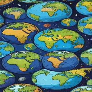 cartoon picture of the planet earth