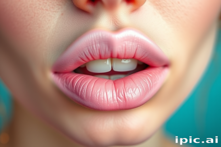 Whimsical "Cotton Candy" lips painted in a soft, pastel pink with a frosted finish, evoking the sweetness of carnival treats