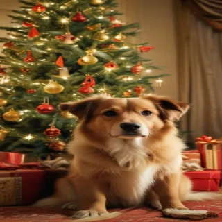 christmas wallpaper dog