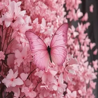 pink butterflies aesthetic