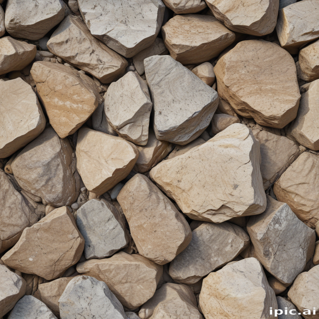 Earthy Rocks White Close-Up View of Varied Textured Rocks in Earthy Tones and Shapes