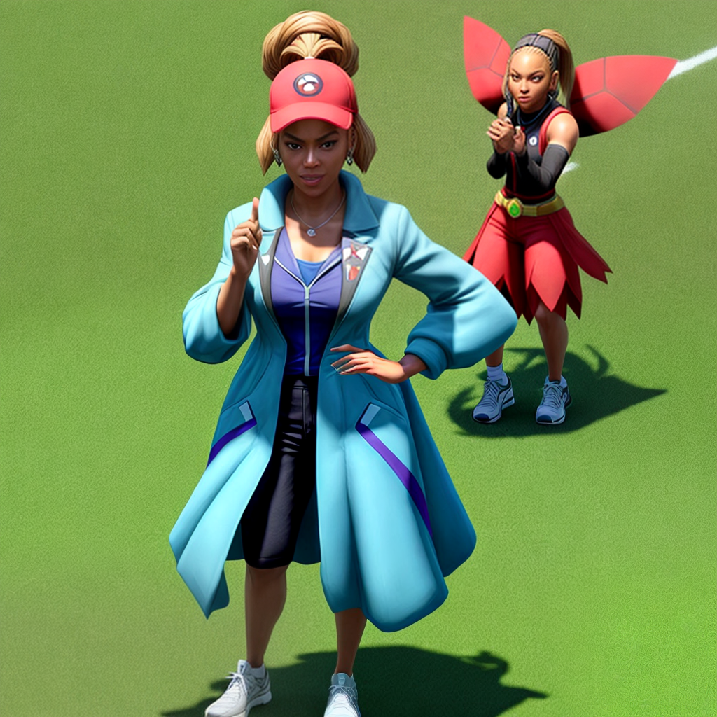 Beyoncé as a Pokémon gym leader