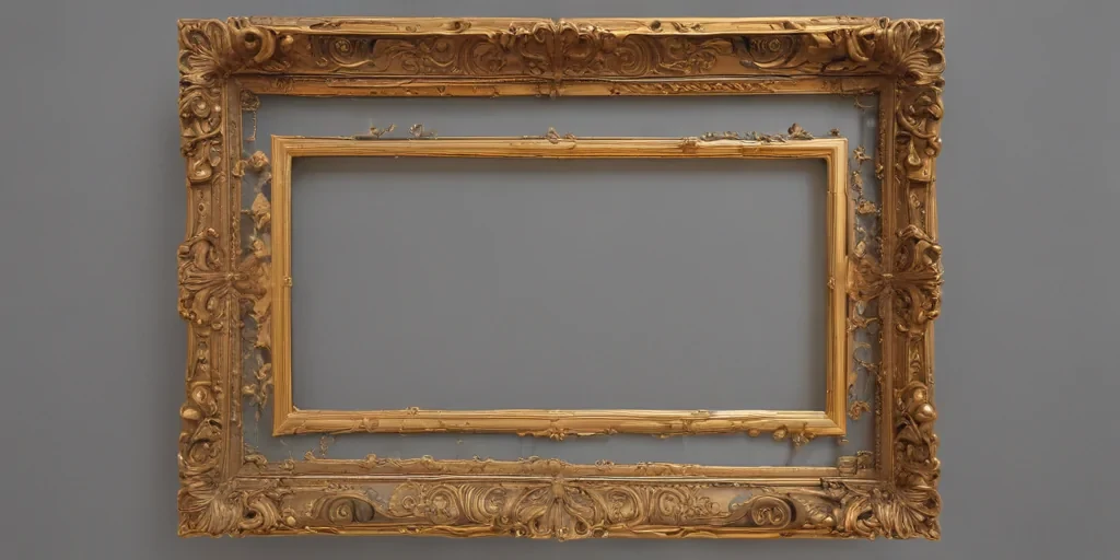 rectangle gold frame png