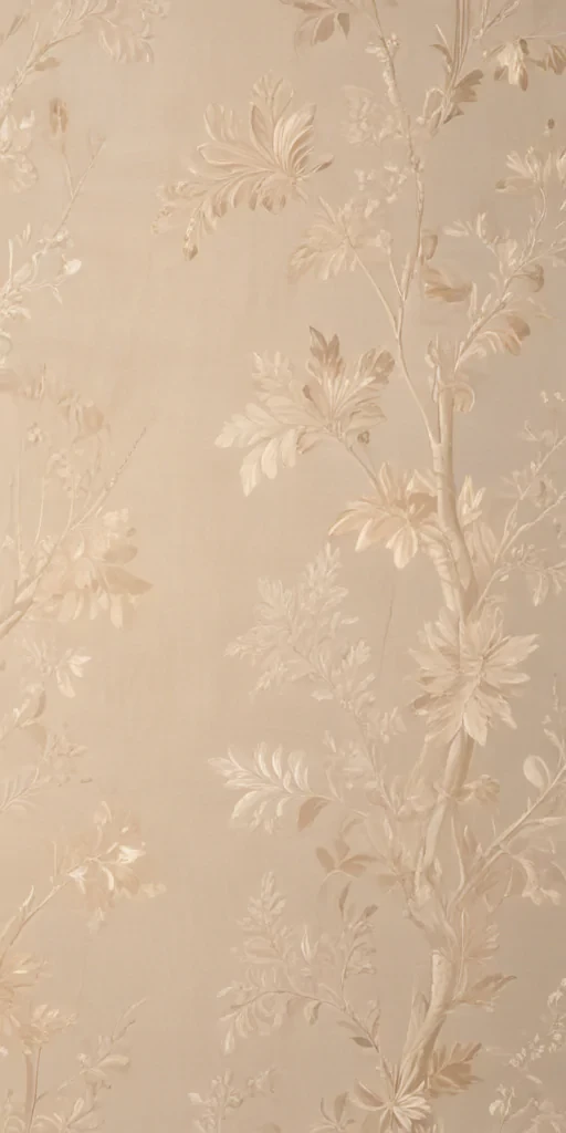 Elegant Floral Pattern on Soft Beige Background with Subtle Textures.