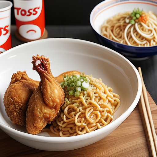 toss fried chicken and ramen