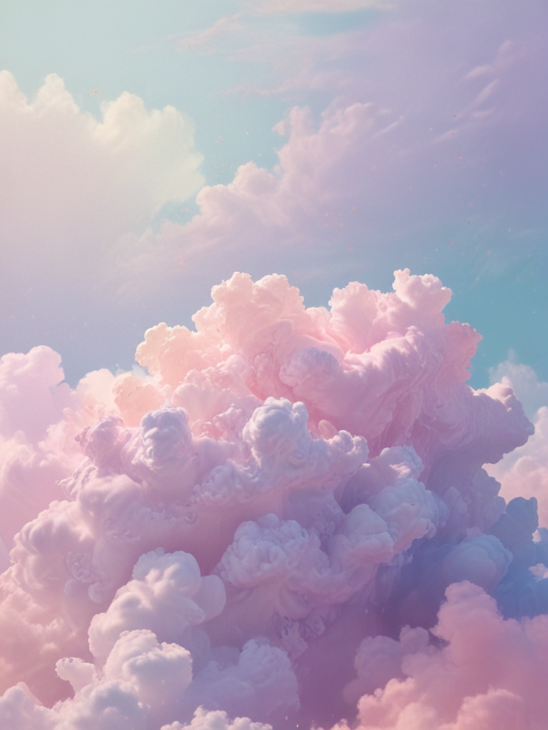 Dreamy Pastel Clouds in a Serene Sky at Dawn's Light