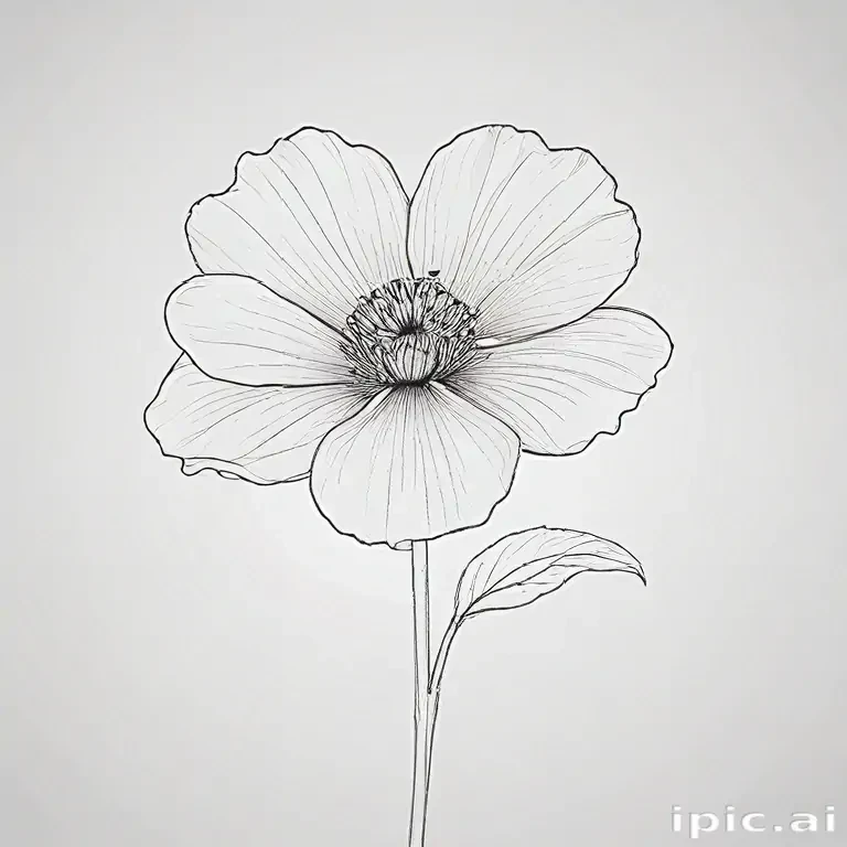 simple flower line art