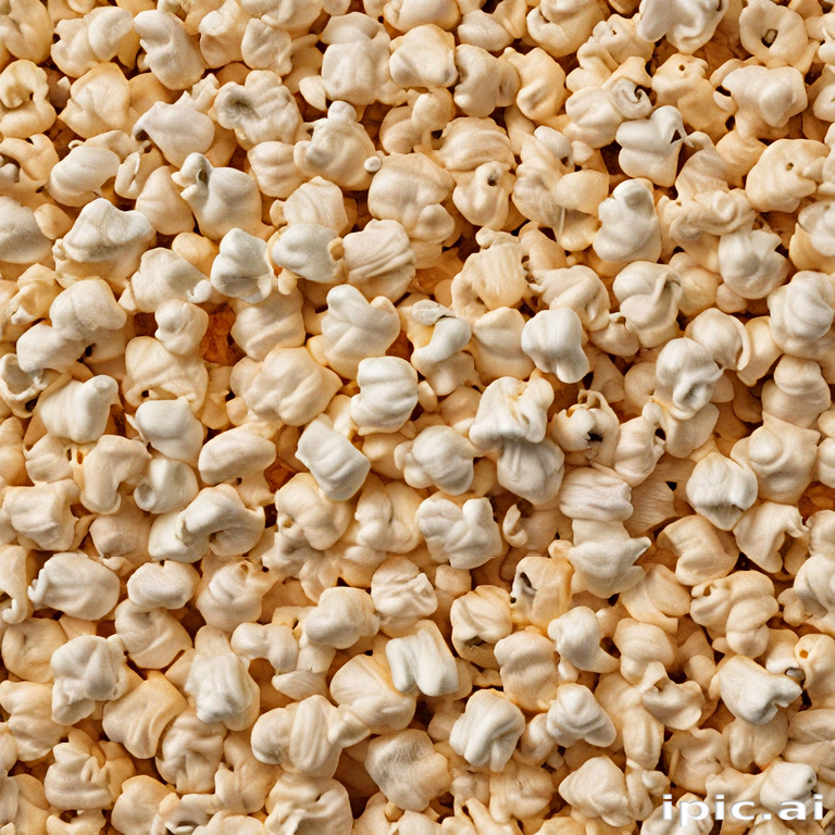 Propped Corn A Close-Up View of Fluffy, Lightly Popped Corn Kernels Ready to Snack.