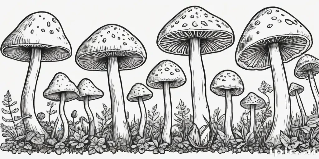 mushroom line art