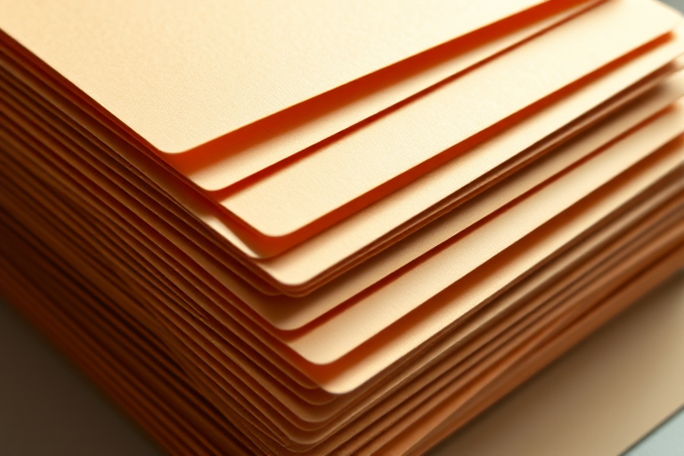 Create a highly detailed image of a stack of rectangular envelopes with a glossy finish under soft natural lighting, captured with a DSLR camera, 50mm lens, f/1.8 aperture, ISO 200, top-down view for a clean and professional look.