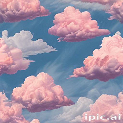 Dreamy Pink Clouds Floating Gracefully Against a Bright Blue Sky