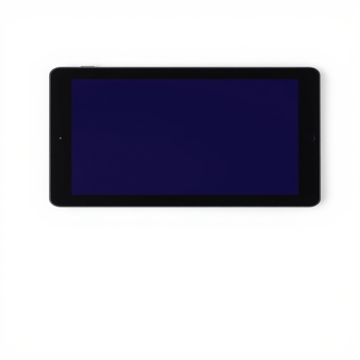 Create a high-resolution image of a sleek black tablet on a plain white background, using a Canon EOS R5, 50mm lens, f/2.8 aperture, 1/125s shutter speed, and ISO 100 for enhanced clarity and detail.