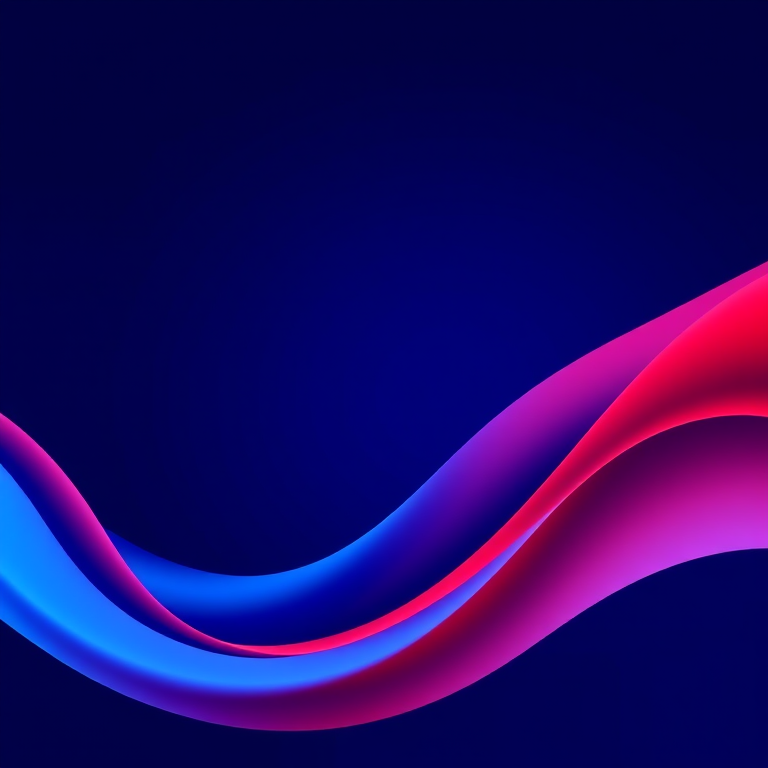Create a high-resolution abstract background featuring smooth, flowing curves in gradient shades of red and blue on a deep blue backdrop, captured with a DSLR camera at f/8 aperture, ISO 100, 24mm focal length, using a wide-angle lens for a clean, vibrant image.