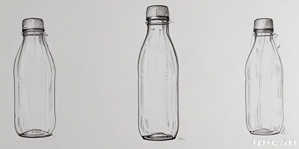 water bottle drawing