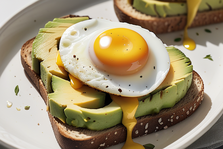 avocado toast with egg calories