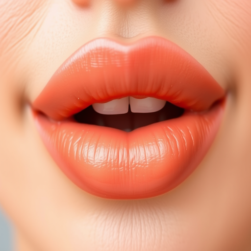 Whimsical ombre lips transitioning from soft peach to warm honey, gradient effect creating depth and dimension, effortlessly chic and modern
