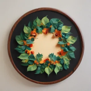 circle with leaves
