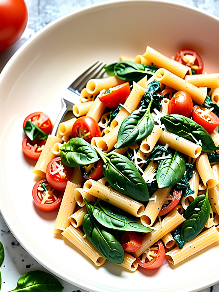 creamy tomato and spinach pasta