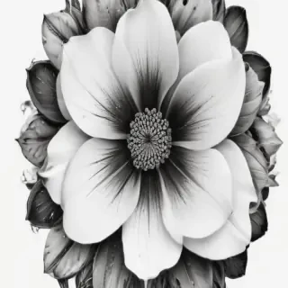 flower clipart black and white