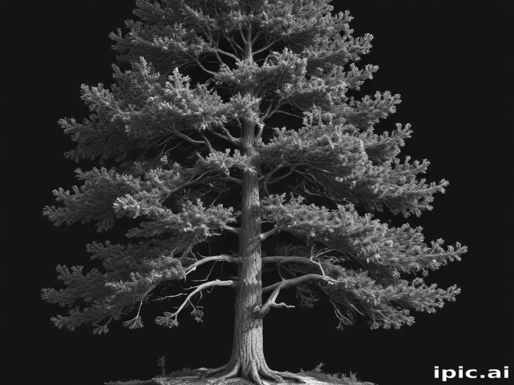 black and white pine tree clip art