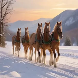 merry christmas images with horses