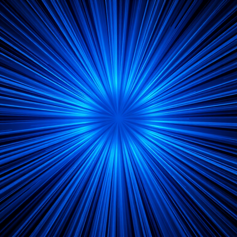 Create a vibrant radial burst pattern in shades of blue, using a DSLR camera at f/8 aperture, ISO 100, 24mm lens, shot from a central perspective in high definition.