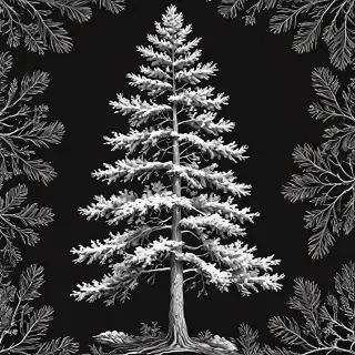 black and white pine tree clip art