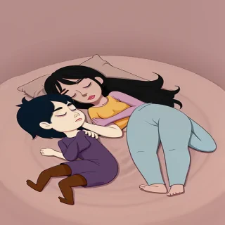 cartoon people sleeping