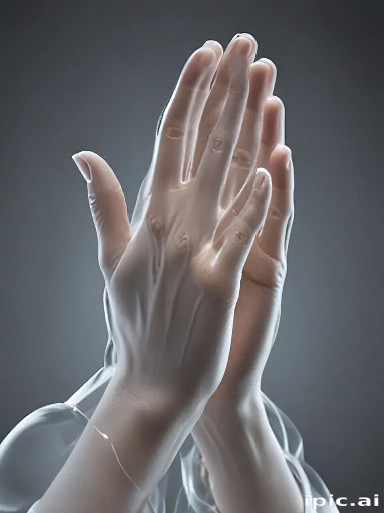 transparent praying hands