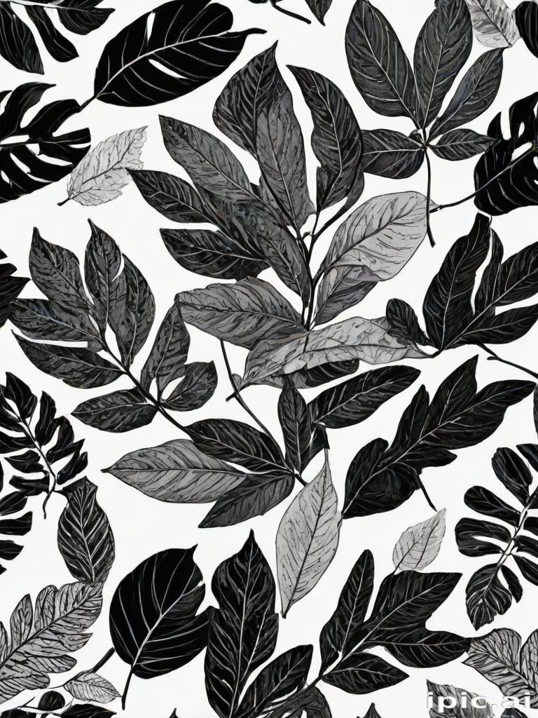 black and white leaf clip art
