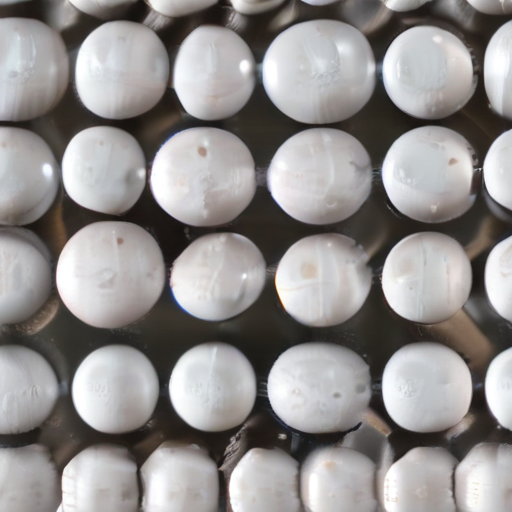 White Sphere Pattern Close-Up View of Numerous White Spheres Arranged in a Uniform Pattern