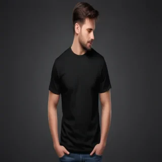 black tee mockup