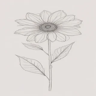 simple flower line art