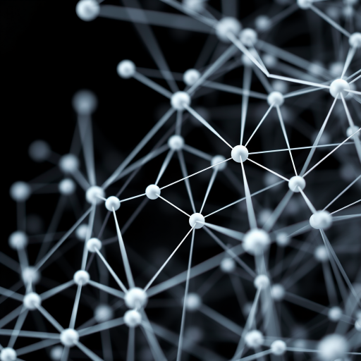 Create a high-resolution illustration of a neural network with a black background, emphasizing white interconnected nodes and lines, shot with a Canon EOS R5 at f/8, 1/125 sec shutter speed, ISO 200, using a macro lens for detail clarity, at a 45-degree angle view.