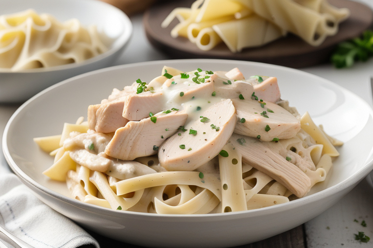 chicken alfredo with egg noodles