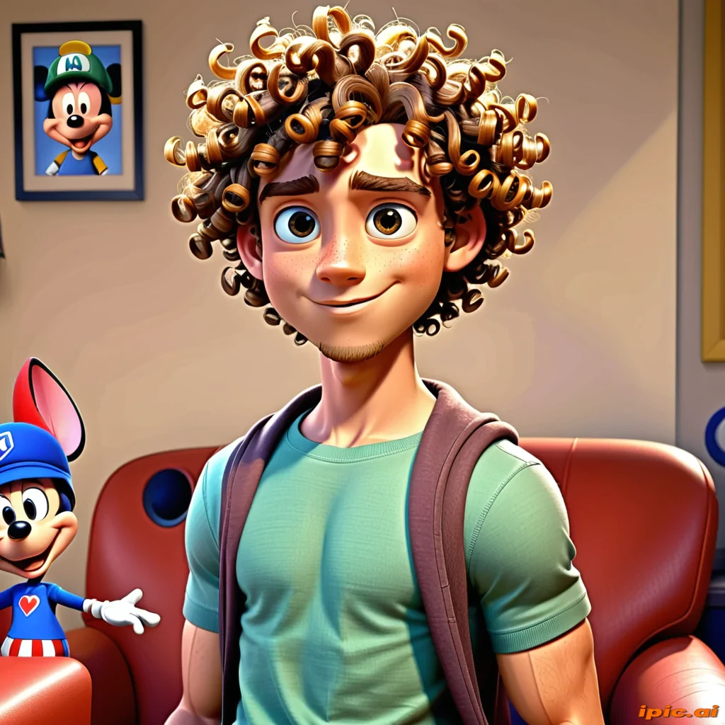 popular male cartoon characters with curly hair