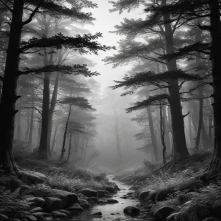 forest clipart black and white