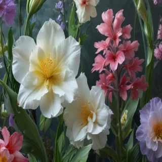 flowers behind glass wallpaper