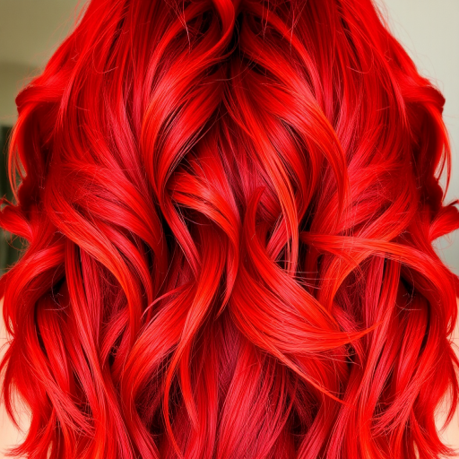 Fiery red tresses with "Phoenix Rising" design showcase voluminous layers and wispy ends, radiating passion and intensity