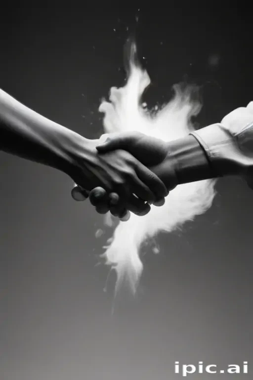 handshake black and white