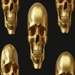 transparent gold skull