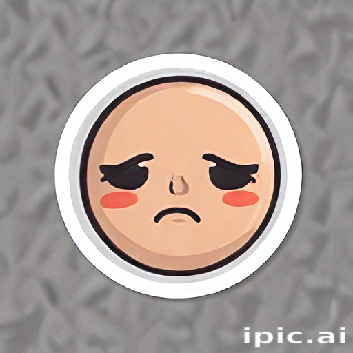 Sad Emoji with Downturned Eyes and Blush on Cheeks Expressing ...
