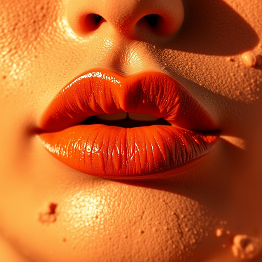 Earthy terracotta lips with a suede-like finish, warm and inviting, embodying the essence of sun-kissed desert landscapes