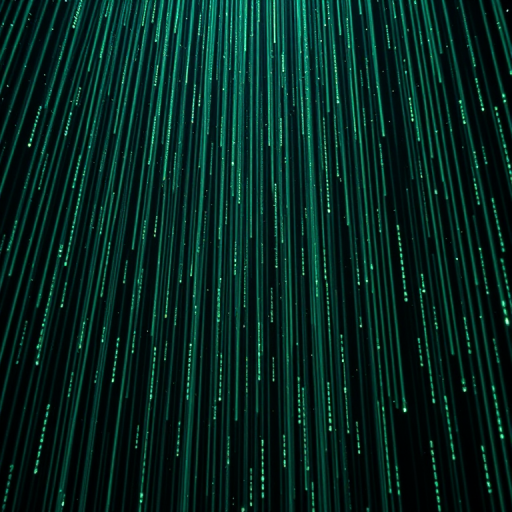 Generate a futuristic digital rain scene similar to the Matrix with cascading binary code in a starry space background, using a wide-angle lens, f/2.8 aperture, ISO 200, 1/60 sec shutter speed, and a DSLR camera for enhanced clarity and depth.