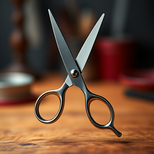 Create a high-resolution illustration of a pair of scissors, using a shallow depth of field for a blurred background, shot with a 50mm lens at f/2.8, ISO 100, and an aperture setting of 1/200s, in a studio lighting setup.