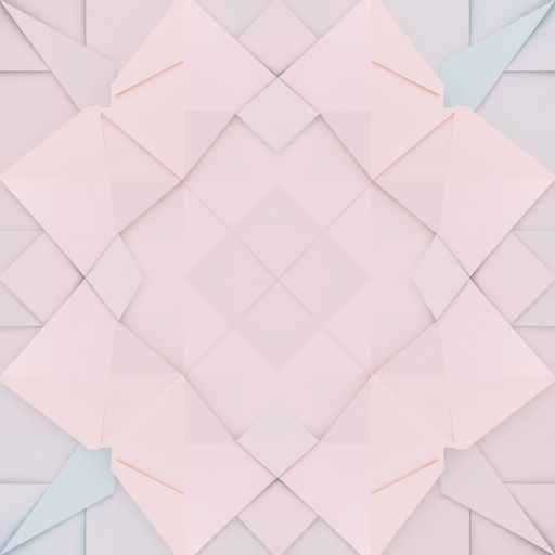 Create an abstract geometric pattern featuring pastel colors in soft gradients, capturing a harmonious blend of shapes and lines using a high-resolution digital camera set to ISO 100, aperture f/8, and a shutter speed of 1/60 sec, taken from a top-down view with a minimalistic style.