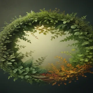 circle with leaves