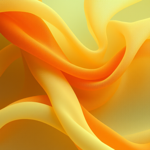 Generate an abstract image of flowing translucent fabrics in soft greens and oranges with smooth gradients, using a Canon EOS R5 camera with a 50mm f/1.2 lens, aperture set to f/4, ISO 100, and a shallow depth of field to enhance softness and clarity in textures.