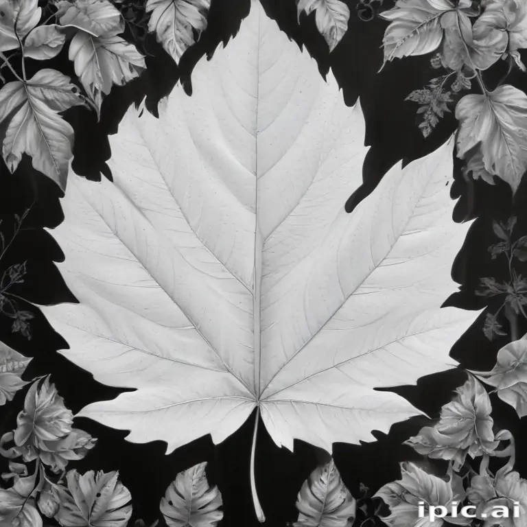 leaf white and black