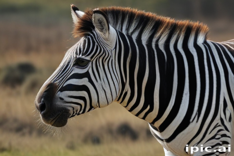 A Close-Up View of a Majestic Zebra in Its Natural Habitat